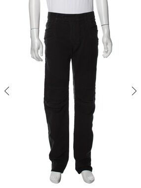 Balmain Black Ribbed Moto Jeans